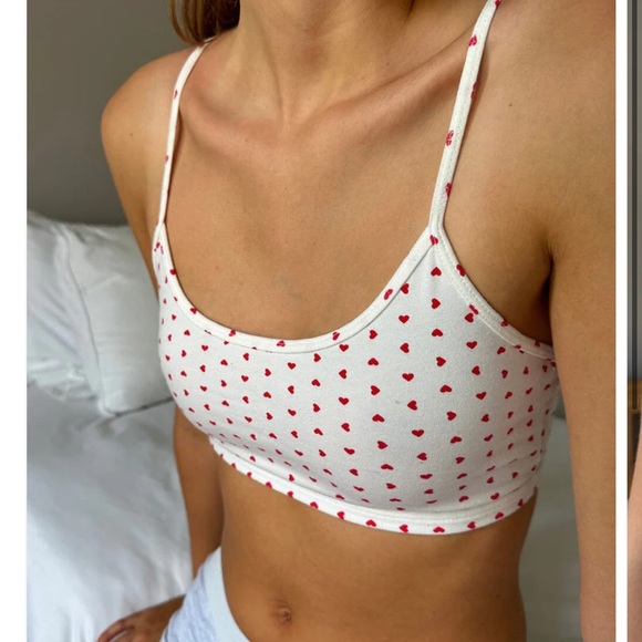 Brandy Melville Other - Brandy Melville Laney Hearts Bra & Sweatshorts
